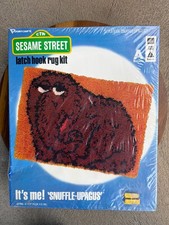 vtg Sesame Street Snuffle-Upagus Latch Hook Rug Kit 9306 Sealed NEW NOS