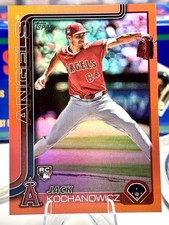 2025 Topps Series 1 Jack Kochanowicz #17 (RC) Orange Rainbow Foil /25 Angels