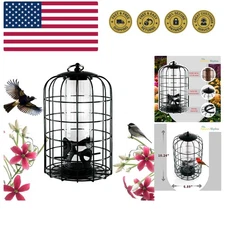 Outdoor Hanging Bird Feeder Cage PC Tube Squirrel Proof Wild Bird Feeder with...