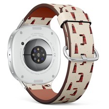 Lighthouses Birds Cream Vegan Leather Watch Band 40/44/46mm