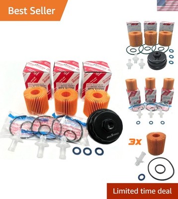 OEM GENUINE OIL FILTERS x 3 with CRUSH WASHERS and FILTER CAP WRENCH | 2.5L 2...