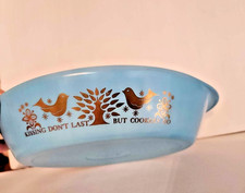 Sears Ovenware Kissing Dont Last But Cookery Do Blue Oval 1-Quart Casserole Dish