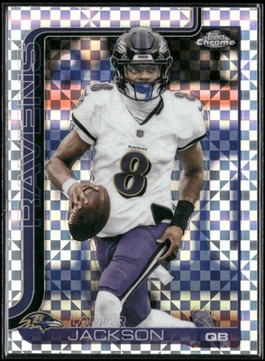 2025 Topps Chrome X Factor Lamar Jackson Baltimore Ravens #24 Refractor