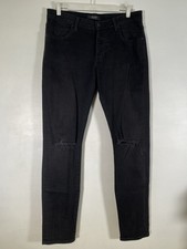 NEUW Mens Black Iggy Skinny Button Up Distressed Stretch Jeans Size 32 Very Good