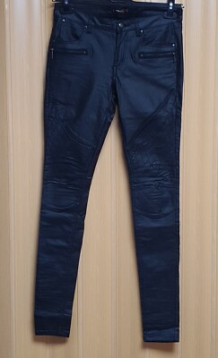 FB SISTER Damen Hose Leder Look Größe M Schwarz