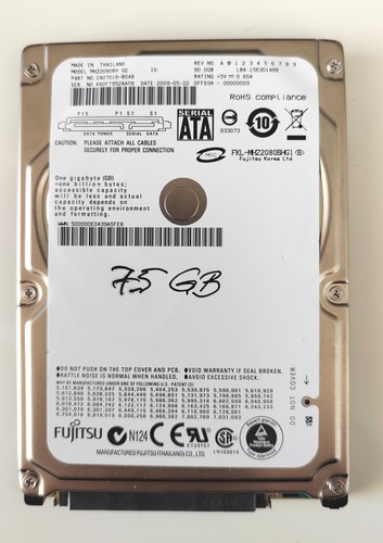 80GB Fujitsu 2.5" HDD Festplatte MHZ2080BH G2 SATA   Ideal für Notebooks