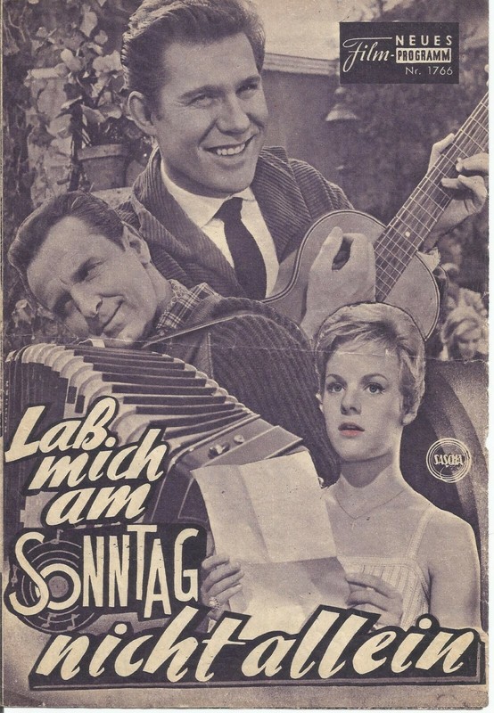 Lass mich am Sonntag nicht allein   Kino Neues Film Programm  1960   AUSTRIA