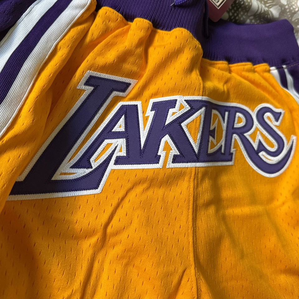 Authentic Just Don x Mitchell & Ness NBA Los Angeles Lakers Shorts - Medium LAL - Image 3 of 4