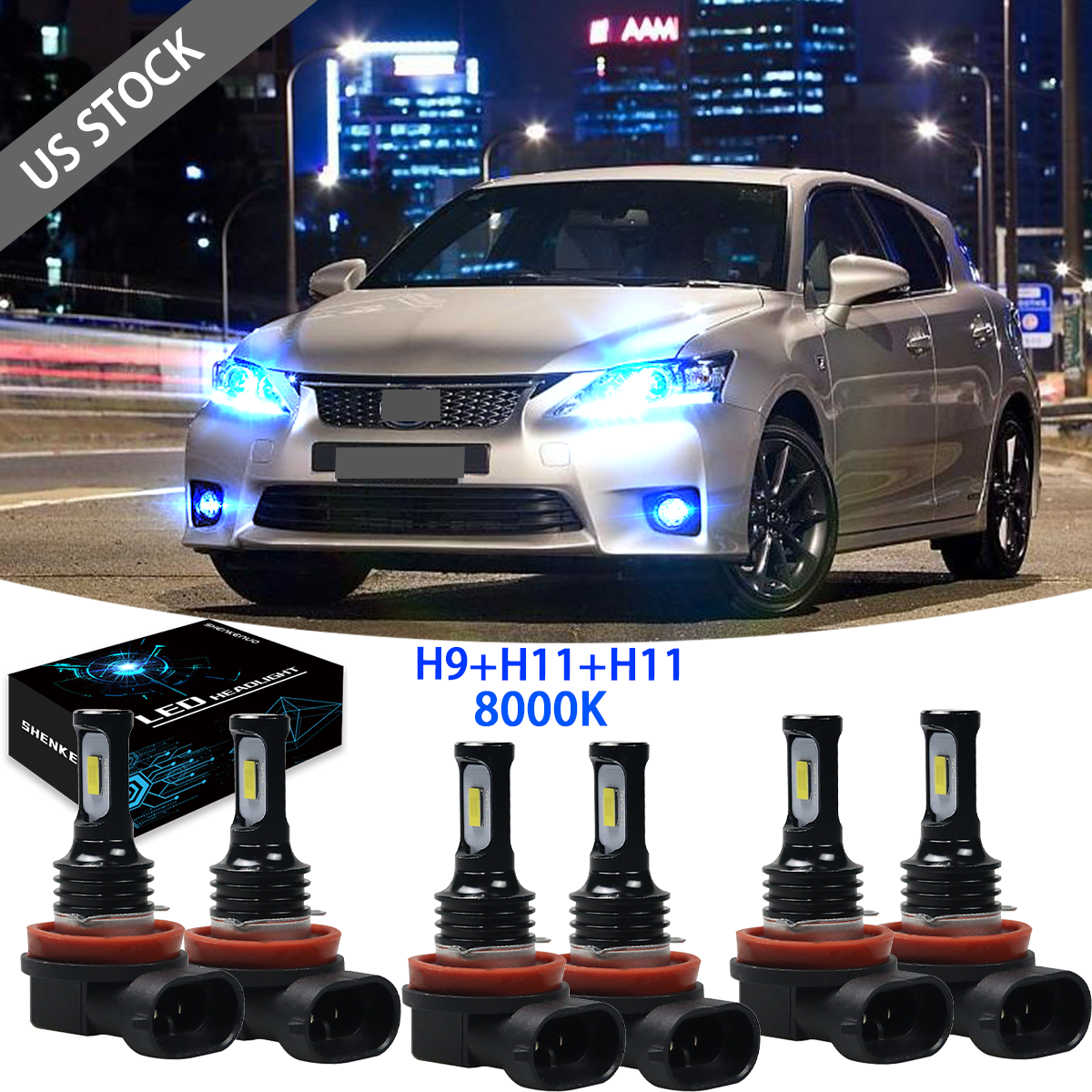 6x Bulbs For Lexus CT200h 2011 2012 2013 - 2017 LED Headlights +