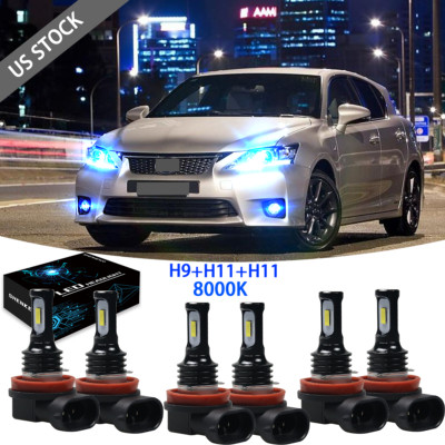 6x Bulbs For Lexus CT200h 2011 2012 2013 - 2017 LED Headlights +