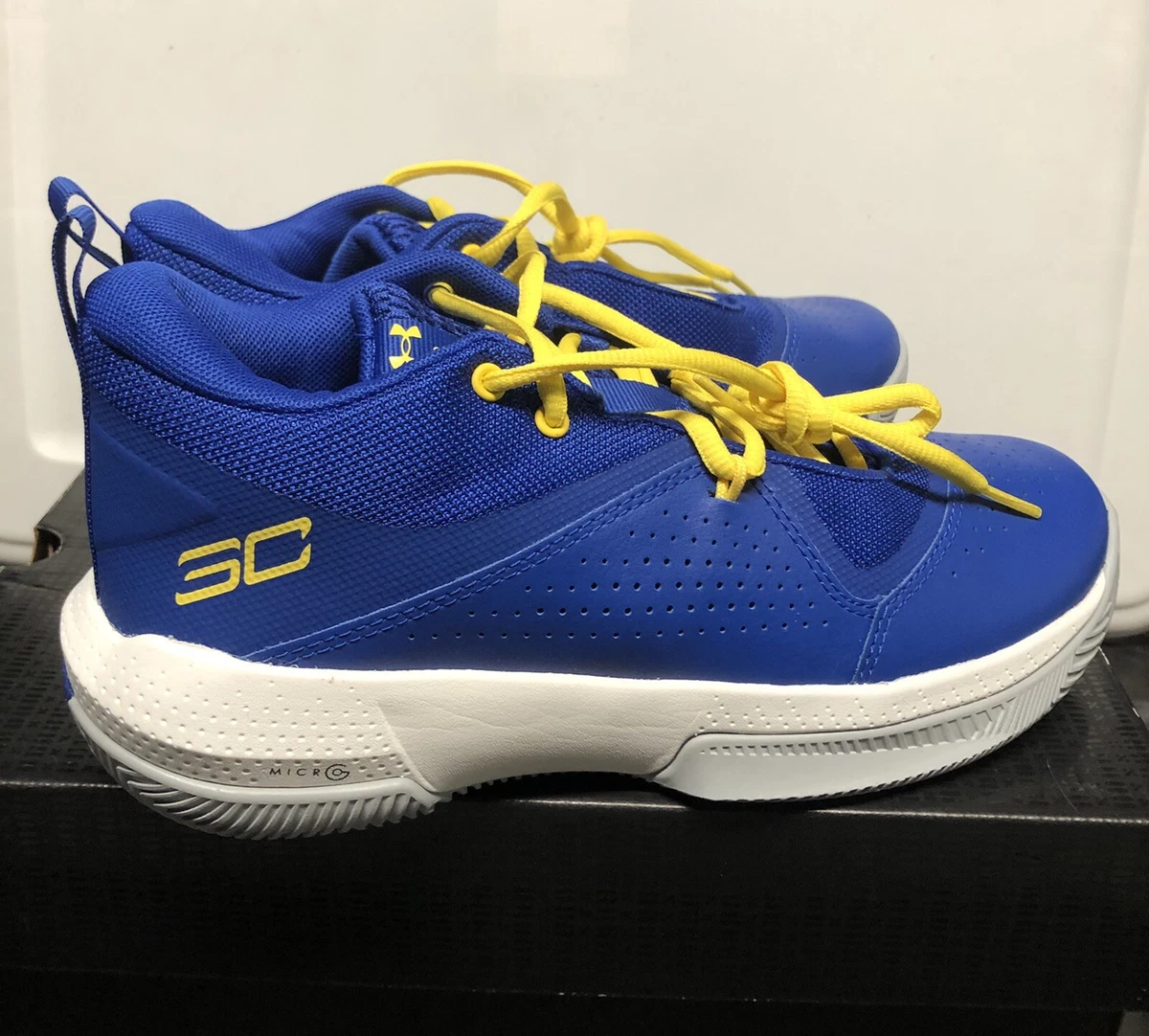 Under Armour Steph Curry 1 Low Blue And Yellow Size 7y Youth