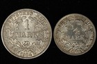 1914-F German Empire One Mark and 1914-A 1/2 Mark Silver Coins, lot of 2 — photo 1