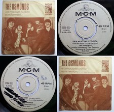 THE OSMONDS ONE BAD APPLE/HE AIN'T HEAVY 1971 PROMO UNIQ PS! RARE CHILEAN PRESS!