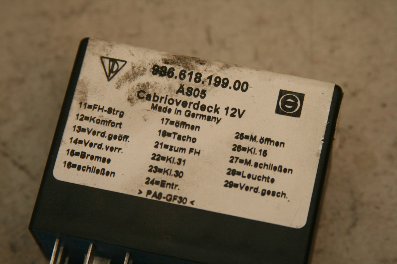 Porsche 986 Boxster 20002004 Convertible Top Relay Switch 98661819900