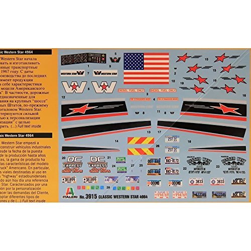 デコトラ‼️イタレリ製・1/24 Western Star 4964★未組立品★ Classic Western Star 4964 Truck Camion Plastic Kit 1:24