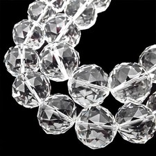 Clear Crystal Glass Faceted Balls Chandelier Sun Catcher Beads 24mm 30mm 8"