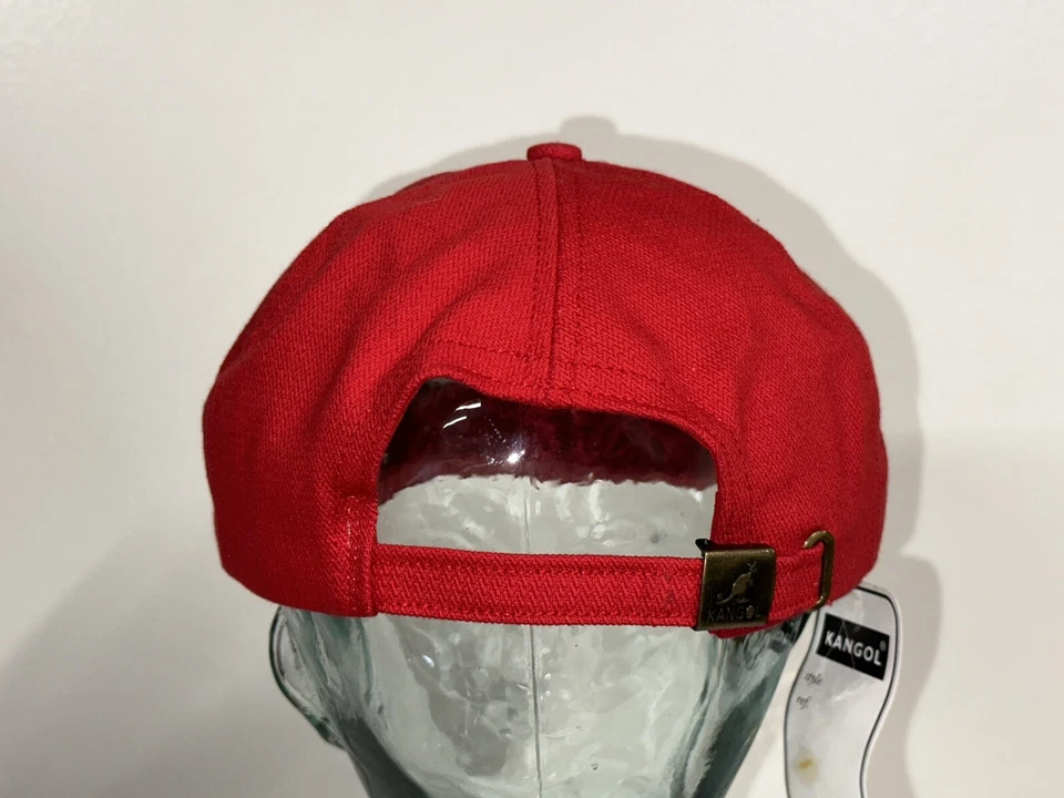 Gorra de béisbol Kangol vintage años 90 roja blanca y azul carreras rayas NUEVA grande Foto 3 de 4