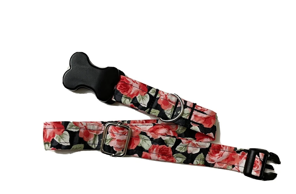 Собачий ошейник персонализированный - ошейник для собаки с цветком - ошейник для собаки с розой - Изображение 2 из 4