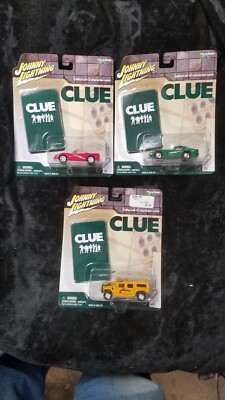 3 2004 Johnny Lightning Modern Clue Miss Scarlet Mr. Green Colonel Mustard New