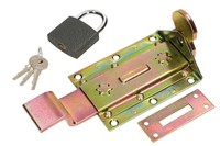 Schlossriegel 200 Mm GekröPft + Solides VorhäNgeschloss Gelb Verzinkt Universal