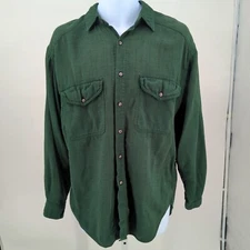 VTG Gap Shirt Mens Medium Button Up Green Plaid Flannel Cotton 90s Utility
