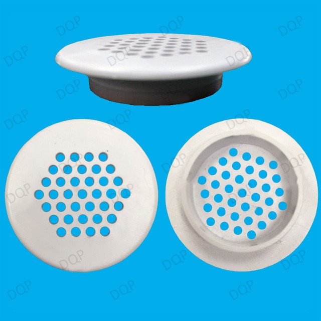 8x White Vivarium Reptile Push Fit Round 48mm Air Vents, 35mm Hole