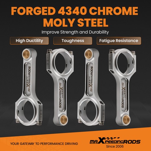 Forged 4340 I-Beam Connecting Rods Pleuel for Mazda B6 B6F 1.6 BP 1.8 Engine - Picture 6 of 12