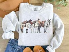 Western Horses T Shirt, Long Sleeve, Sweatshirt and Hoodie.