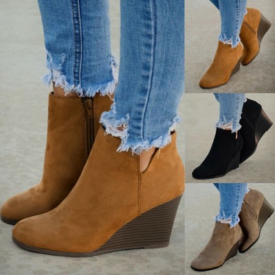 side slit sneaker wedges