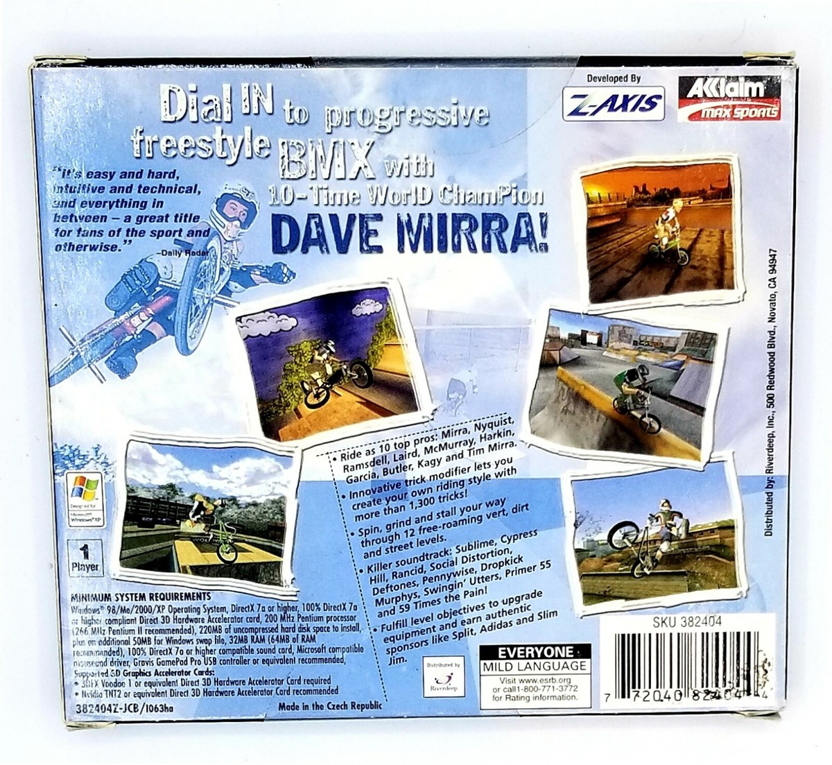 Dave Mirra Freestyle BMX Computer PC CD-ROM Video Game Collectible