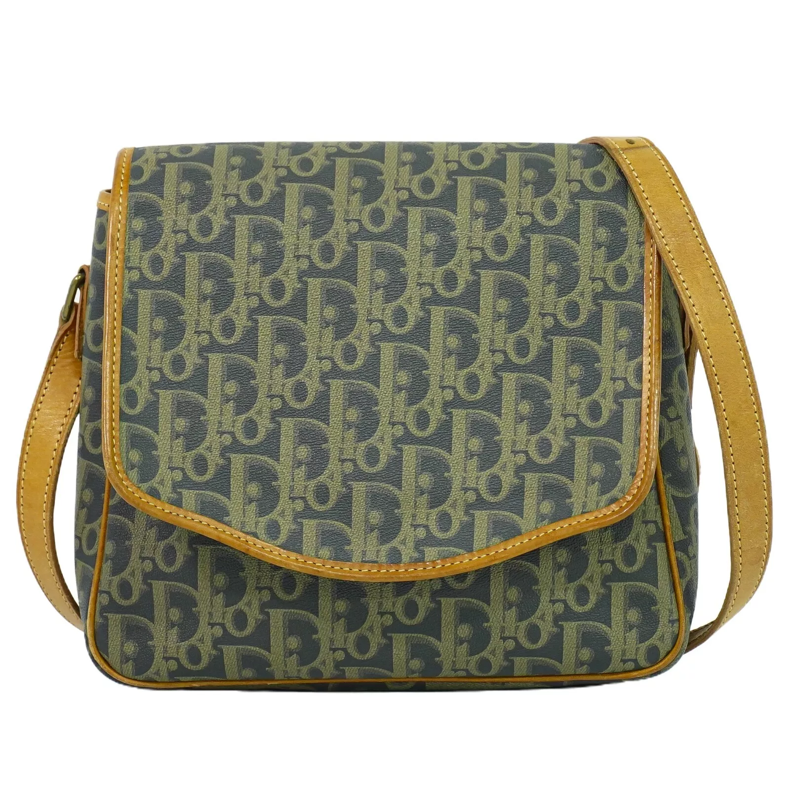 Sac bandoulière Christian Dior Trotter PVC bandoulière bleu marine kaki marron
