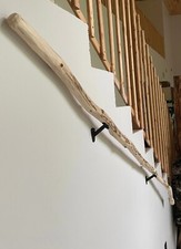 Custom Hand Carved Wood Railing Knotty Maple Oak Handrail Log Branch Driftwood