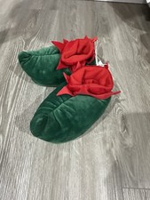 Old Navy Cozy Green Christmas Elf Slippers for Kids Size S 6/7 New
