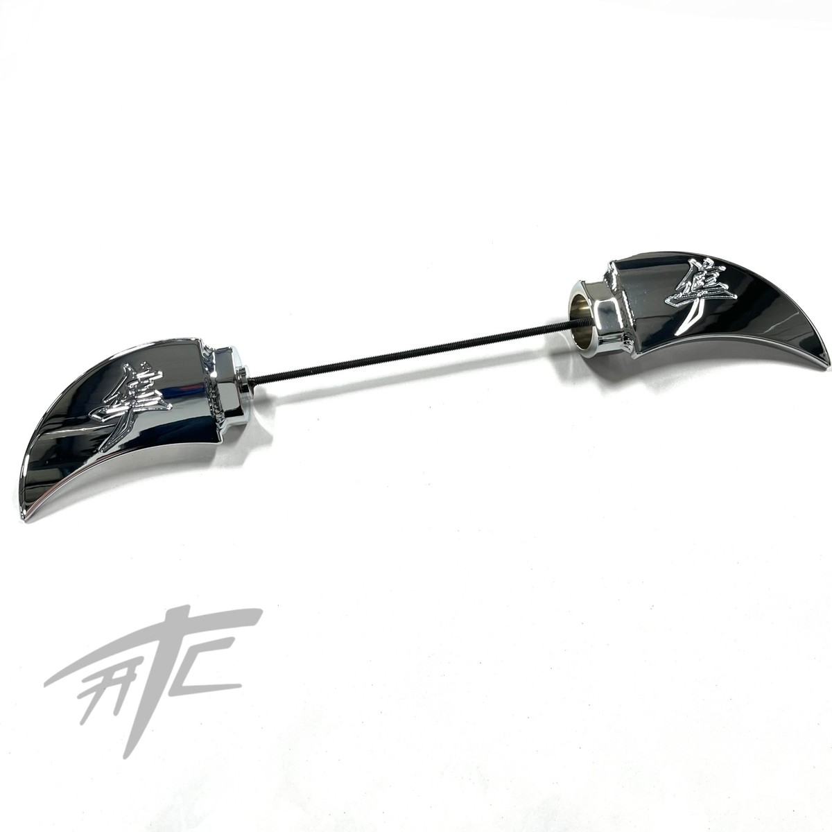 HAYABUSA CHROME KANJI ENGRAVED FRONT AXLE WINGS 2022-2024