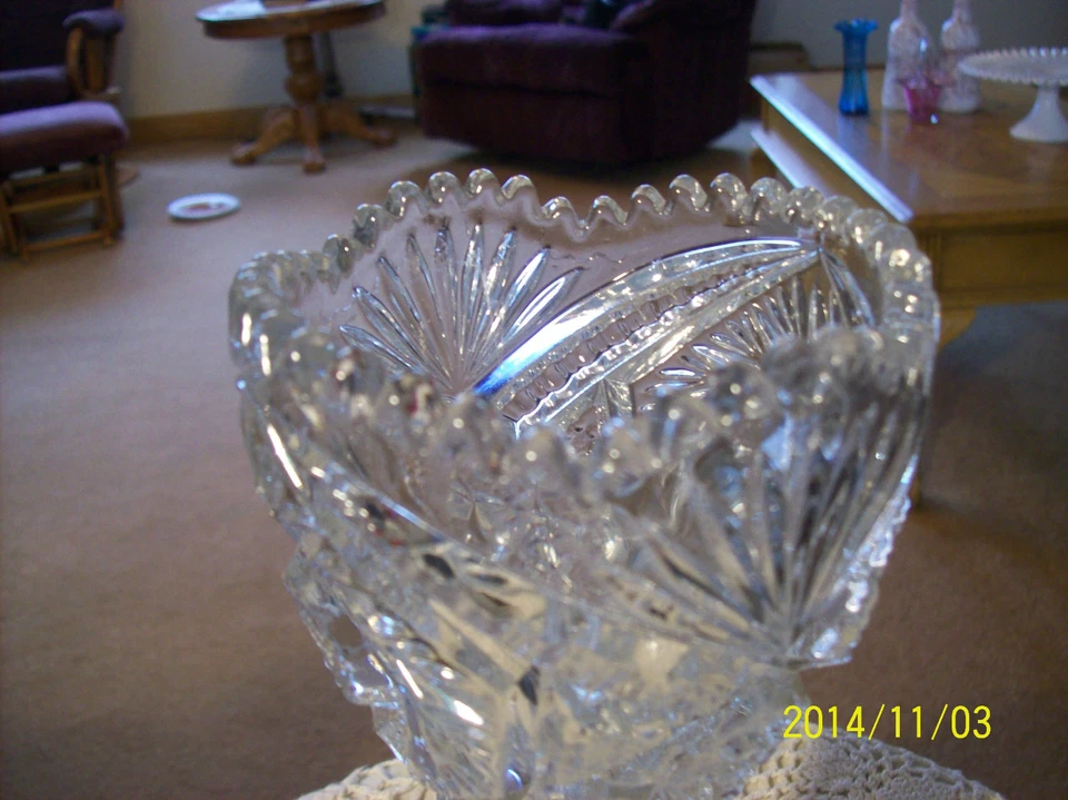 Plato de apio con patas de vidrio vintage Cambridge "Sawtooth" o florero floral Hobstar Foto 2 de 4