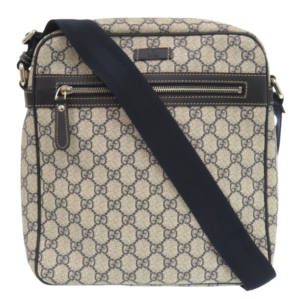 AUTHENTIQUE sac à bandoulière GUCCI 201448 marron/marine GG Supreme toile 0088