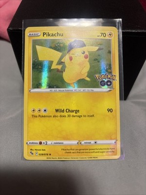 Pokémon TCG Pikachu Pokemon GO 028/078 Holo Holo Rare - Pack Fresh New