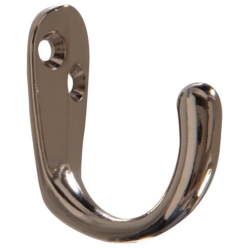 Hillman Single Clothes Hook Nickel 2 Pack 852280