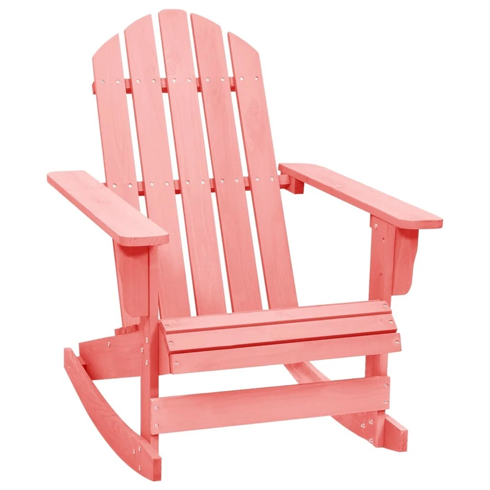 Bois de Sapin Chaise à Bascule de Jardin Adirondack Orange Fauteuil vidaXL - Photo 3/4