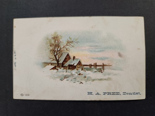 1880 antique Dr H A FREE york pa DENTIST victorian trade ad card