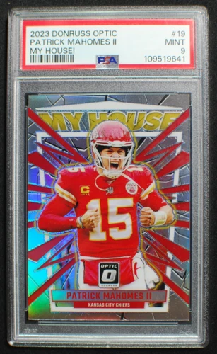 🌟 PATRICK MAHOMES - 2023 Donruss Optic My House SILVER PRIZM #19 - PSA 9