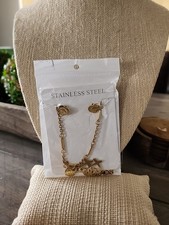 Inspired Heart Set Earings Necklace Stainless Steel Women's