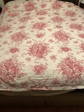 Melange Home Red Rose Toile Floral King Duvet Cover
