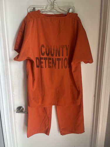 Bob Barker "County Detention" Prison Jail Inmate Prisoner Uniform Set Orange