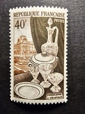 FRANCE TIMBRE PRODUCTION DE LUXE PORCELAINE ARTS N°972 NEUF ** LUXE MNH 1954