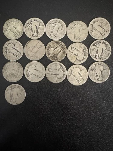 Standing Liberty Silver Quarters Lot Of 16
