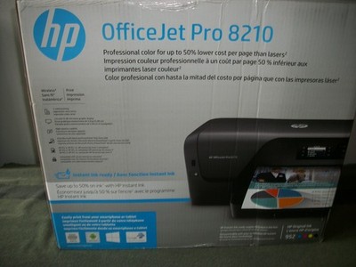 HP OfficeJet Pro 8210 Color Printer-D9L64-AB1H Instant Ink Ready New Sealed Box