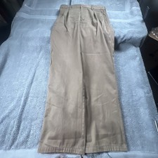 Vintage Polo Ralph Lauren Pants Mens 32x31 Green Chino Cotton Pleated Baggy