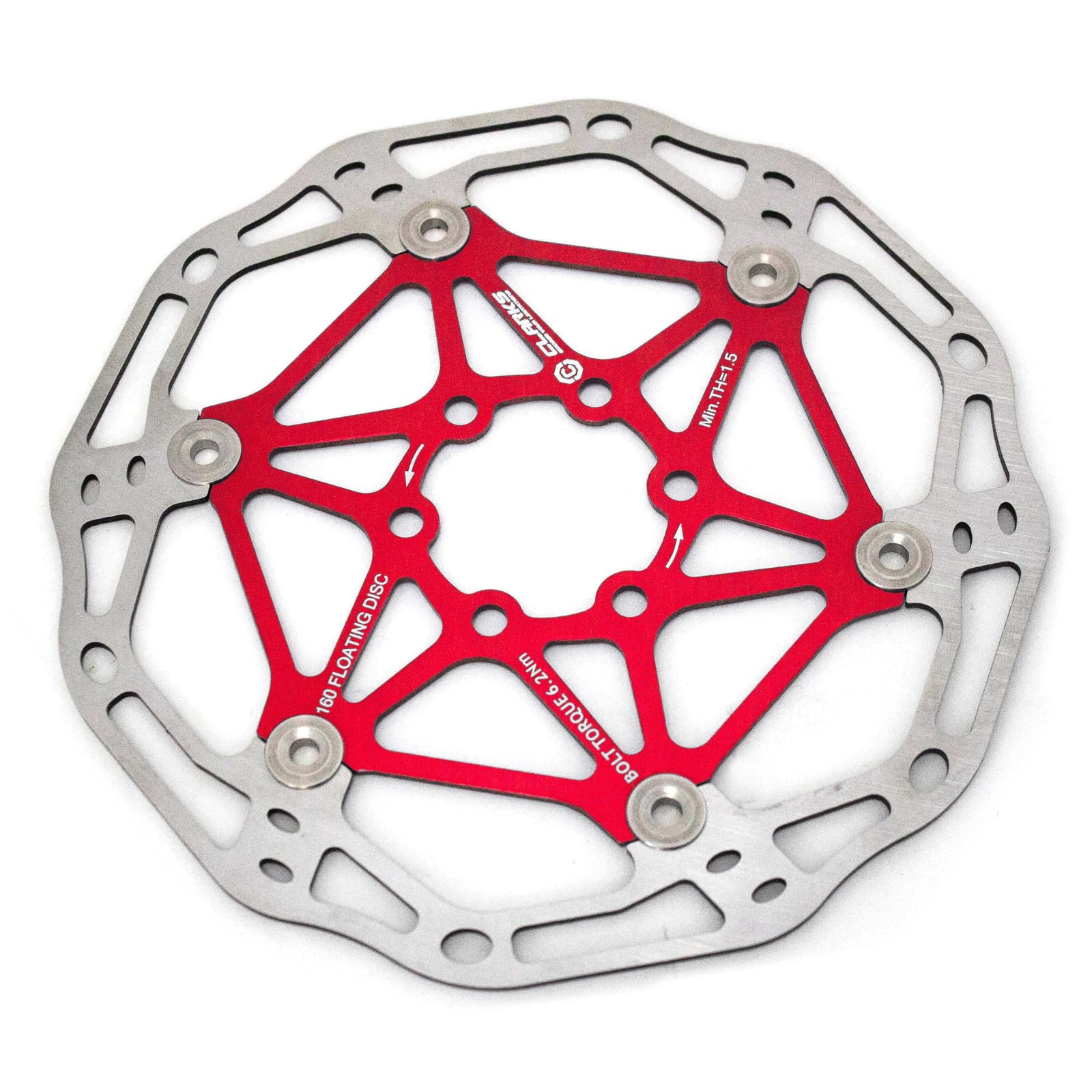 Clarks Cycle Systems CFR-02 Lightweight Floating 6-Bolt Disc Brake Rotor Red 1 4490₽