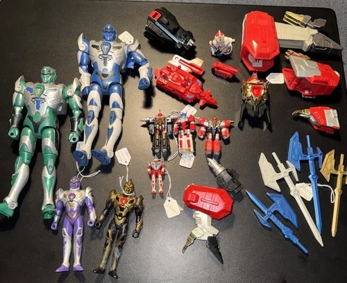 Super Human Samurai Syber Squad Lot Of Loose Figures Weapons Accessories 90s Vtg